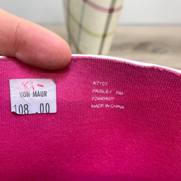 COACH Plaid Rubber Rain Boots Size 6 M Women's multi-colored Paisley A7107 - Picture 10 of 13